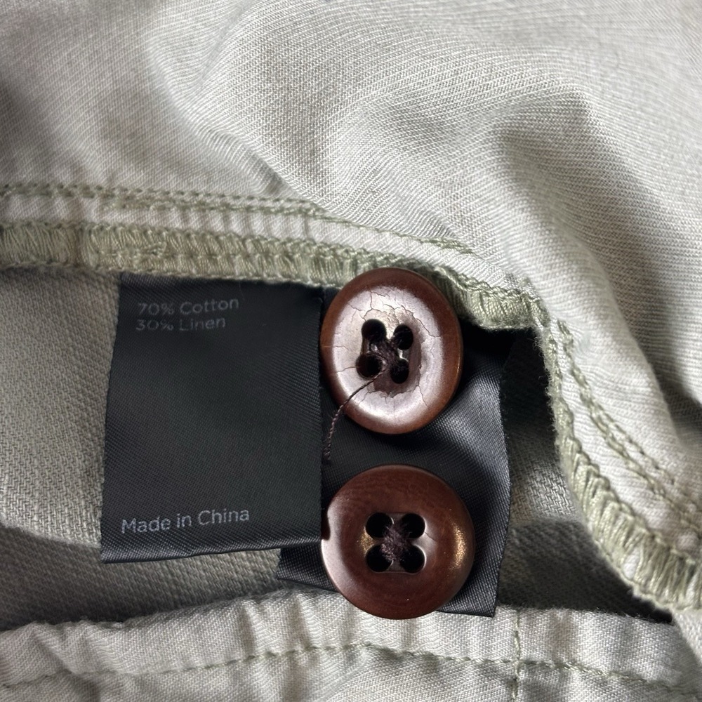 Flint & Tinder Mens Light Olive Green‎ Lightweight Linen Cotton Shorts Size 40 - Picture 5 of 9